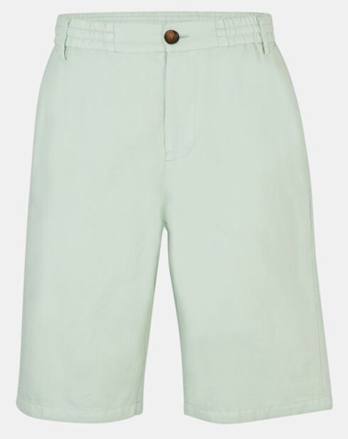 Bermuda en Coton & Lin Regular Fit Mudalin Cordon vert clair