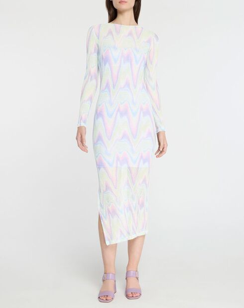 Langes Kleid Mara aus buntem Tüll mit Plumetis