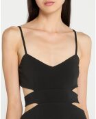 Combinaison pantalon Pryanka à découpes au dos noire