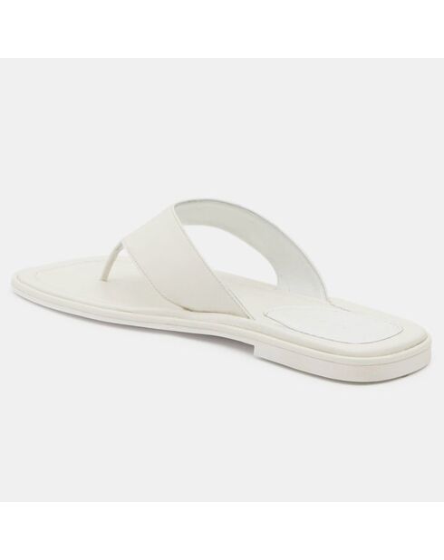 Weiße Flip Flops aus Leder