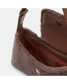 Sac enveloppe en Cuir & Peau Shearli marron foncé 16x28x6 cm