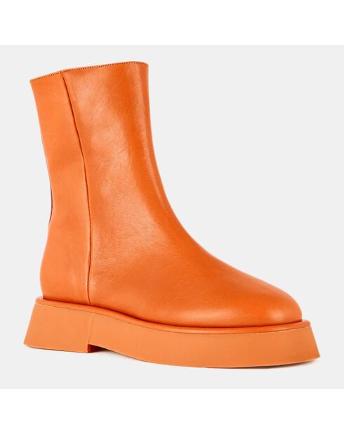 Boots en Cuir marron
