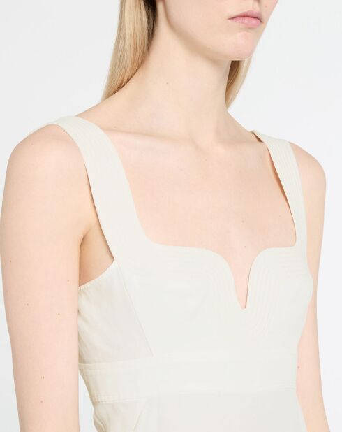 Soepele jurk van witte linnenmix