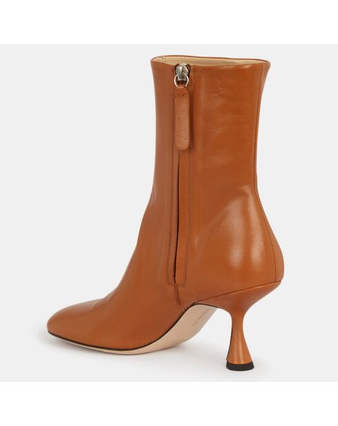Bottines en Cuir marron - Talon 7 cm