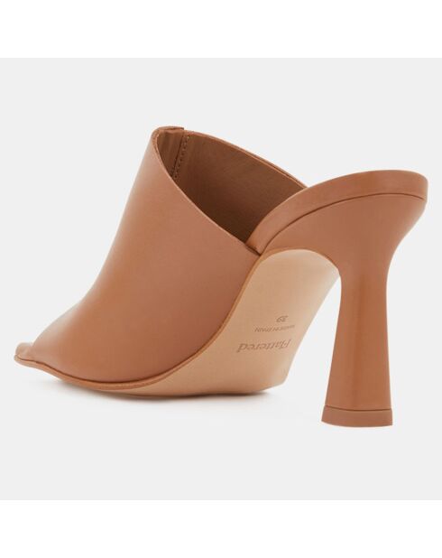 Mules en Cuir Rita marron - Talon 9 cm