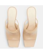 Mules en Cuir nude - Talon 9 cm