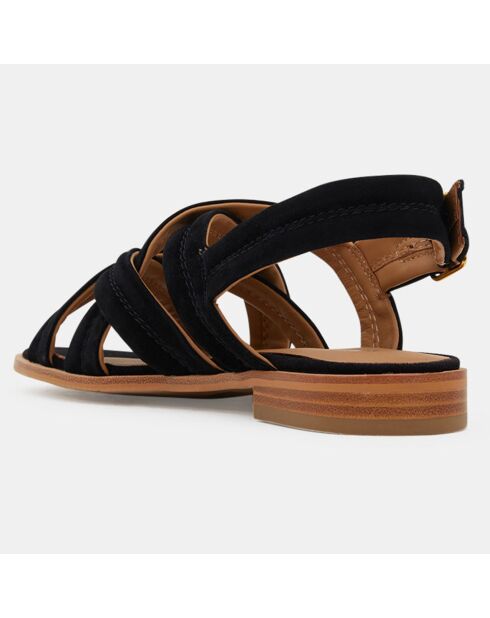 Zwarte fluwelen leren kruissandalen