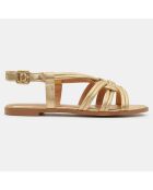 Sandales en Cuir à brides croisées dorées