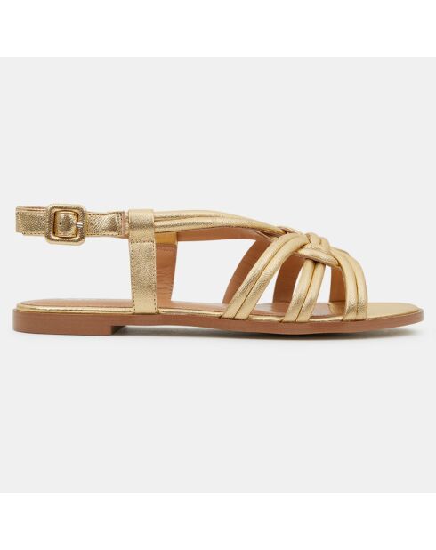 Sandales en Cuir à brides croisées dorées