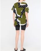 Top Frida en Coton Murmure Mousse vert/noir