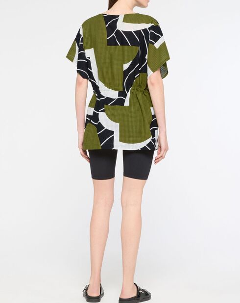 Top Frida en Coton Murmure Mousse vert/noir