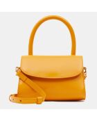 Sac à main mini en Cuir Semi Patent Léa orange - 10,5x16,5x7 cm