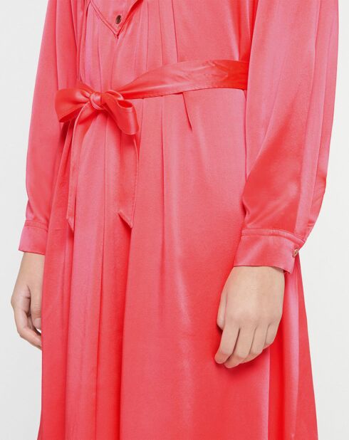 Robe longue 100% Soie Abito rose