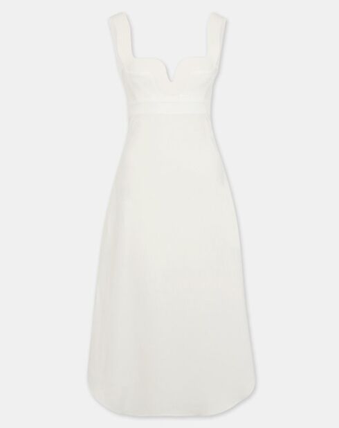Robe fluide en Lin mélangé blanche