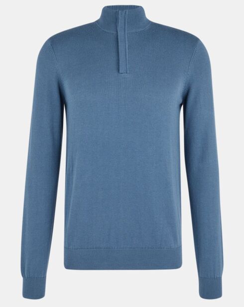 Pull Tutonzip bleu/gris