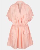 Robe 100% Soie Abito Corto Habotay rose clair