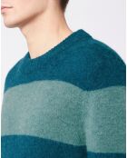 Pull en Laine mélangée Bold rayé bleu/vert