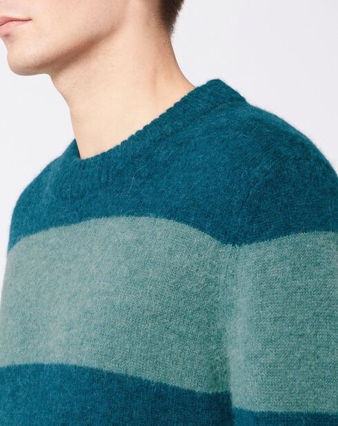 Pull en Laine mélangée Bold rayé bleu/vert