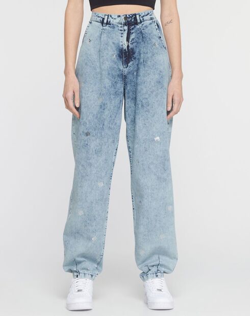 Lockere Jeans von Erin mit schillernden, verblassten blauen Mustern
