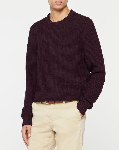 Pull en Coton & Laine Tulancy bordeaux