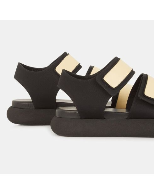 Sandales beige/noir