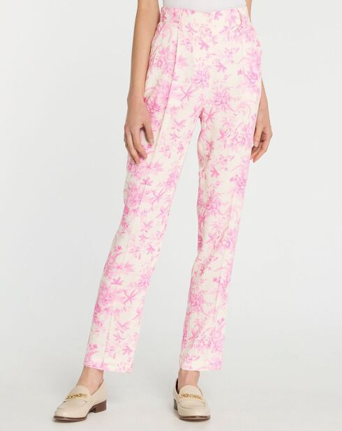 Pantalon Pirandello rose/écru