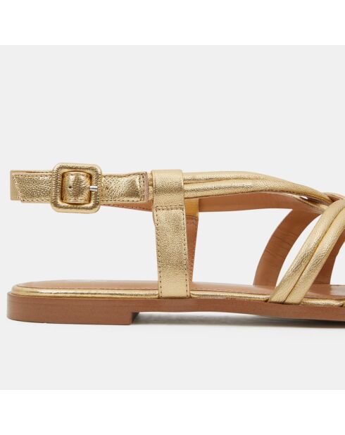 Sandales en Cuir à brides croisées dorées