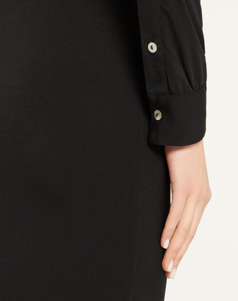 Robe longue Marylou à fronces noire