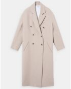 Manteau caban ample en Laine & Coton Joan beige clair