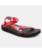 Sandales Quilt Trekky rouge/rose/noir
