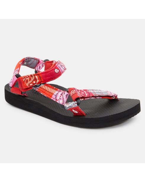 Sandales Quilt Trekky rouge/rose/noir