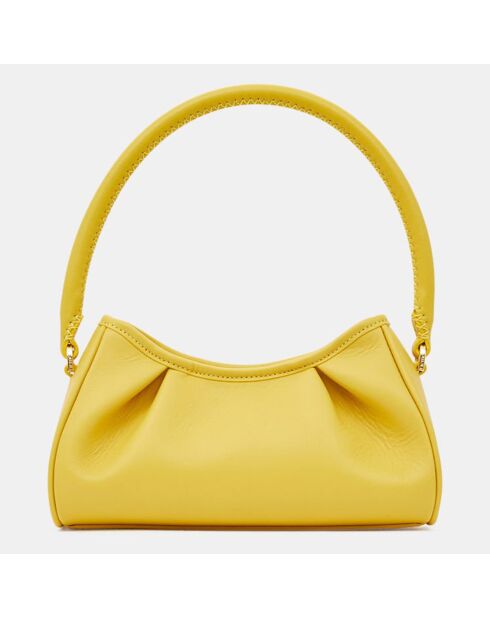 Sac à main en Cuir Small Dimple jaune 13x23x8,5 cm