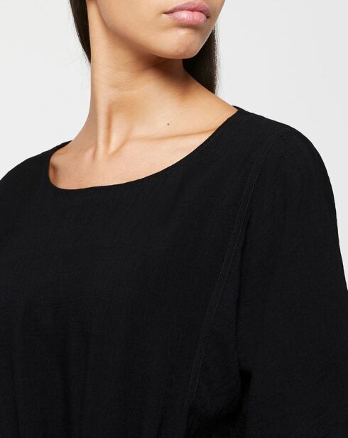 Schwarzes kurzes Crêpe-Kleid Anissa