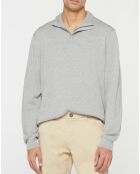 Pull col camionneur Butonzip Cam gris