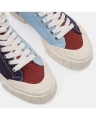 Sneakers en Coton Bio Palm bleu/marron