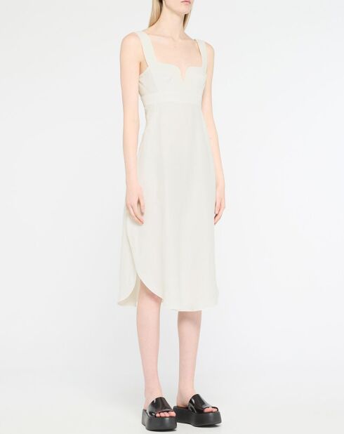 Robe fluide en Lin mélangé blanche