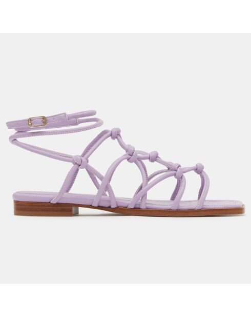 Paarse leren sandalen van Atardecer