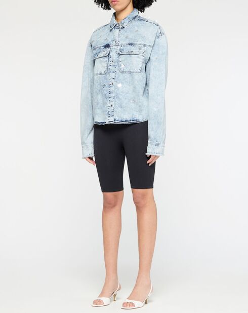 Anissa Hemd aus gebleichtem Denim hellblau