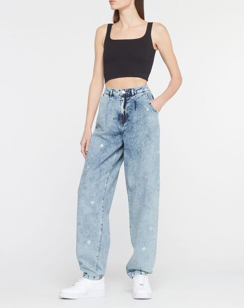 Lockere Jeans von Erin mit schillernden, verblassten blauen Mustern