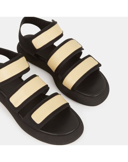 Sandales beige/noir
