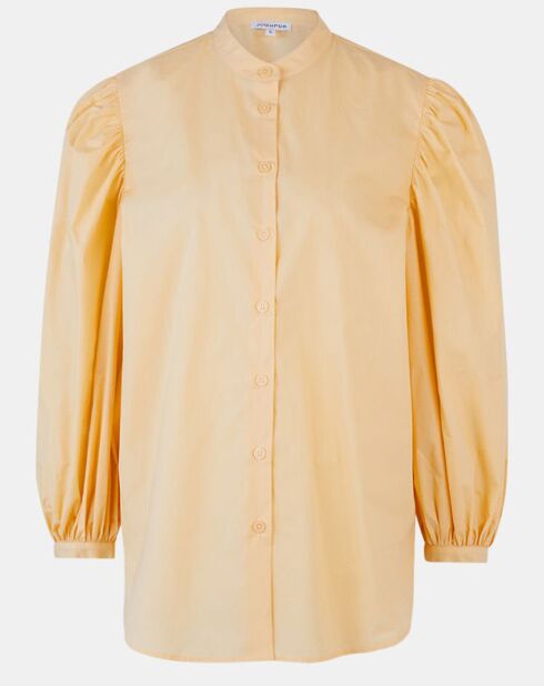Hellgelbes Pawel Hemd aus Baumwollpopeline