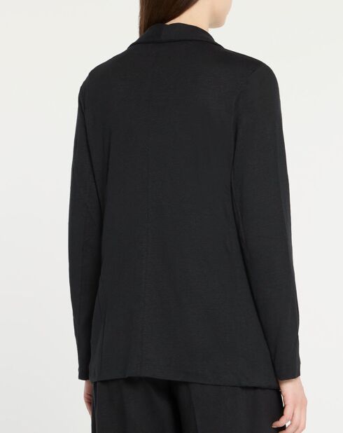 Veste en Lin mélangé poches plaquées noire