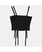 Top 100% Soie Whit noir