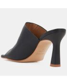 Mules en Cuir Rita noires - Talon 9 cm