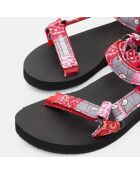 Sandales Quilt Trekky rouge/rose/noir