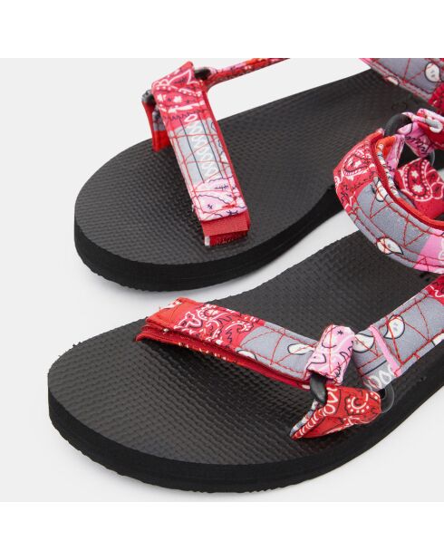 Sandales Quilt Trekky rouge/rose/noir