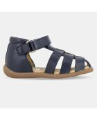 Sandales en Cuir Stand Up Papy bleu marine