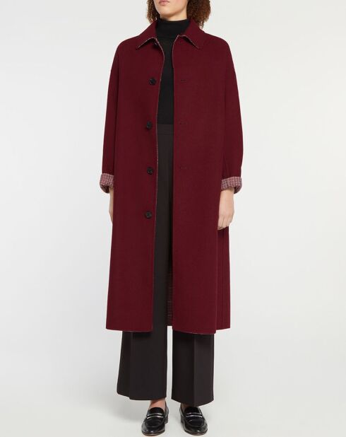 Manteau réversible en Laine mélangée Louis Mac bordeaux