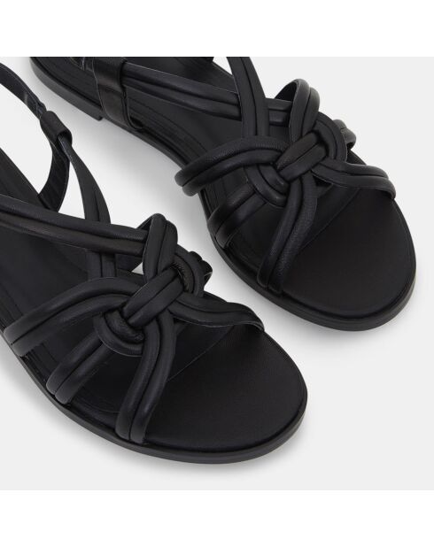 Schwarze Ledersandalen mit Kreuzriemen