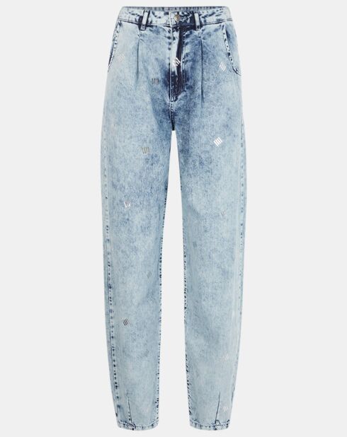 Lockere Jeans von Erin mit schillernden, verblassten blauen Mustern